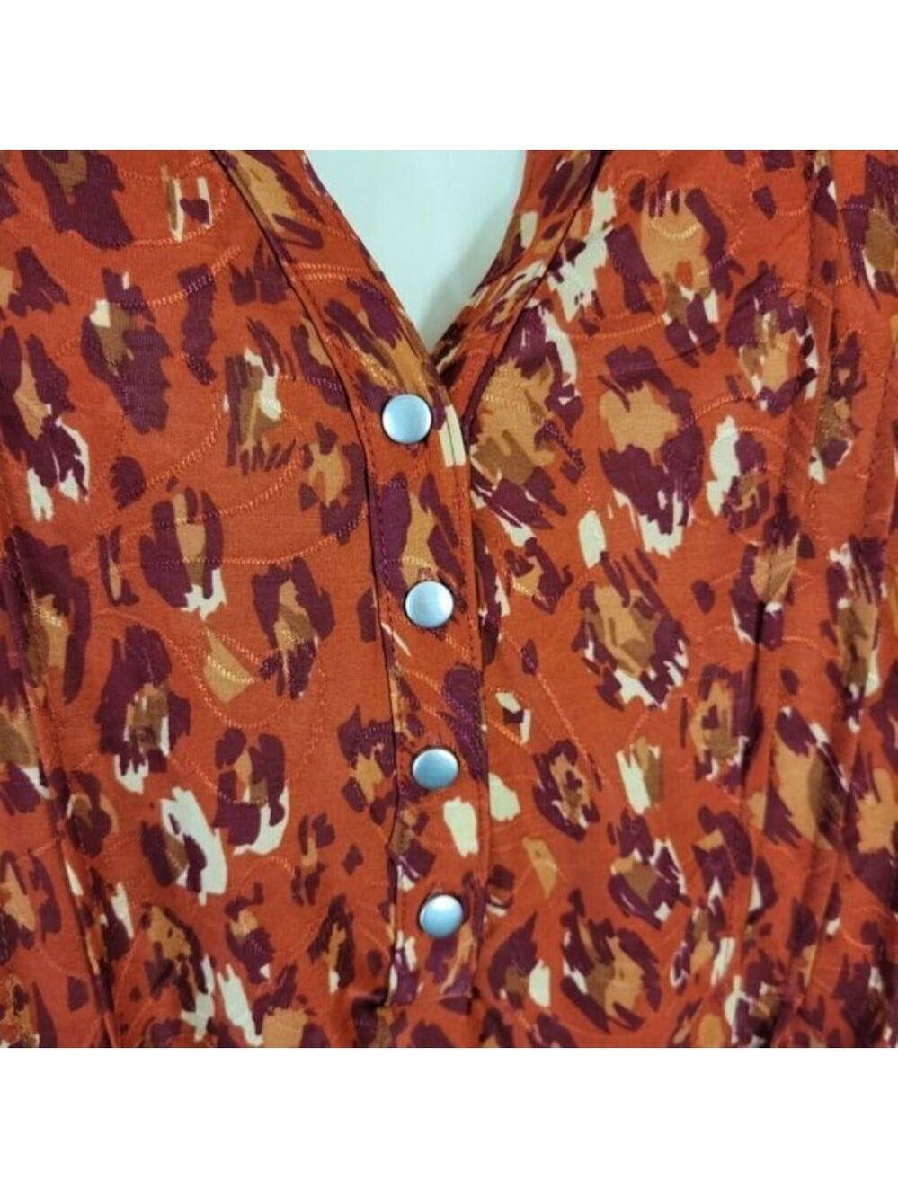 NEW NY Collection blouse 2X flowy bell sleeves animal print BOHO Chic Career NWT - Picture 4 of 12